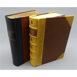  Bogg, Edmund: Two Thousand Miles in Wharfedale, pub.1904, rebound cloth with calf spine, Boyne, William: The Yorkshire Library A Bibliographical Account, pub.1974, half calf, bound by N.T Leslie, 2vols  