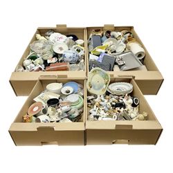 Collection of crested ware together with Poole and other items, in four boxes 