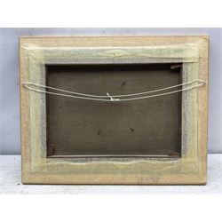 Owen Bowen (Staithes Group 1873-1967): Rocks near Ravenscar, oil on canvas signed 30cm x 40cm