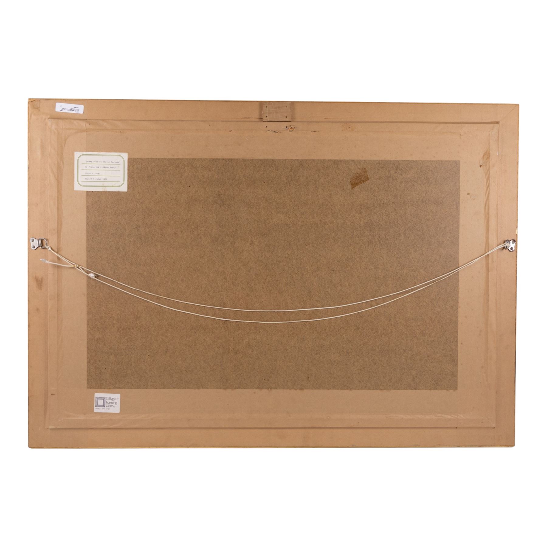 Frederick William Booty (British 1840-1924): Whitby Piers in Stormy Seas, watercolour signed 56cm x 84cm