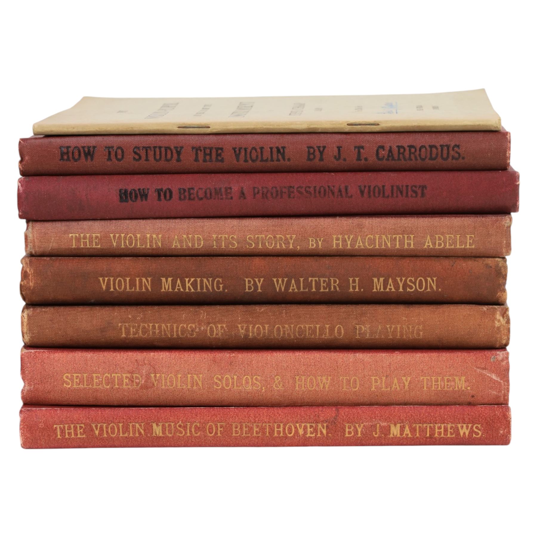 The Strad library music books, including How to become a Violinist, The repairing and Restoration of Violins, The Violin Music of Beethoven, etc  