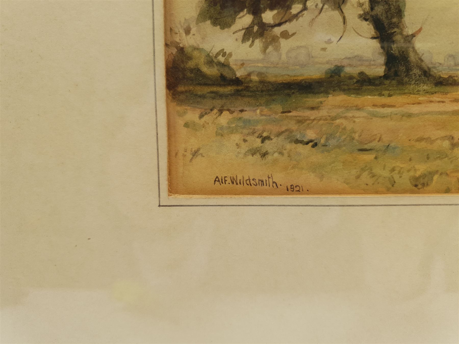 Alfred Wildsmith (British 1876-1936): Cattle Grazing, watercolour signed and dated 1921, 17cm x 25cm