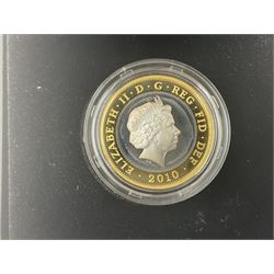 Two The Royal Mint United Kingdom silver proof two pound coins, comprising 2009 'Charles Darwin' and 2010 'Florence Nightingale', both cased with certificates