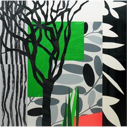 Bruce Mclean (Scottish 1944-): 'Black Mimosa', limited edition screenprint in colours sign...