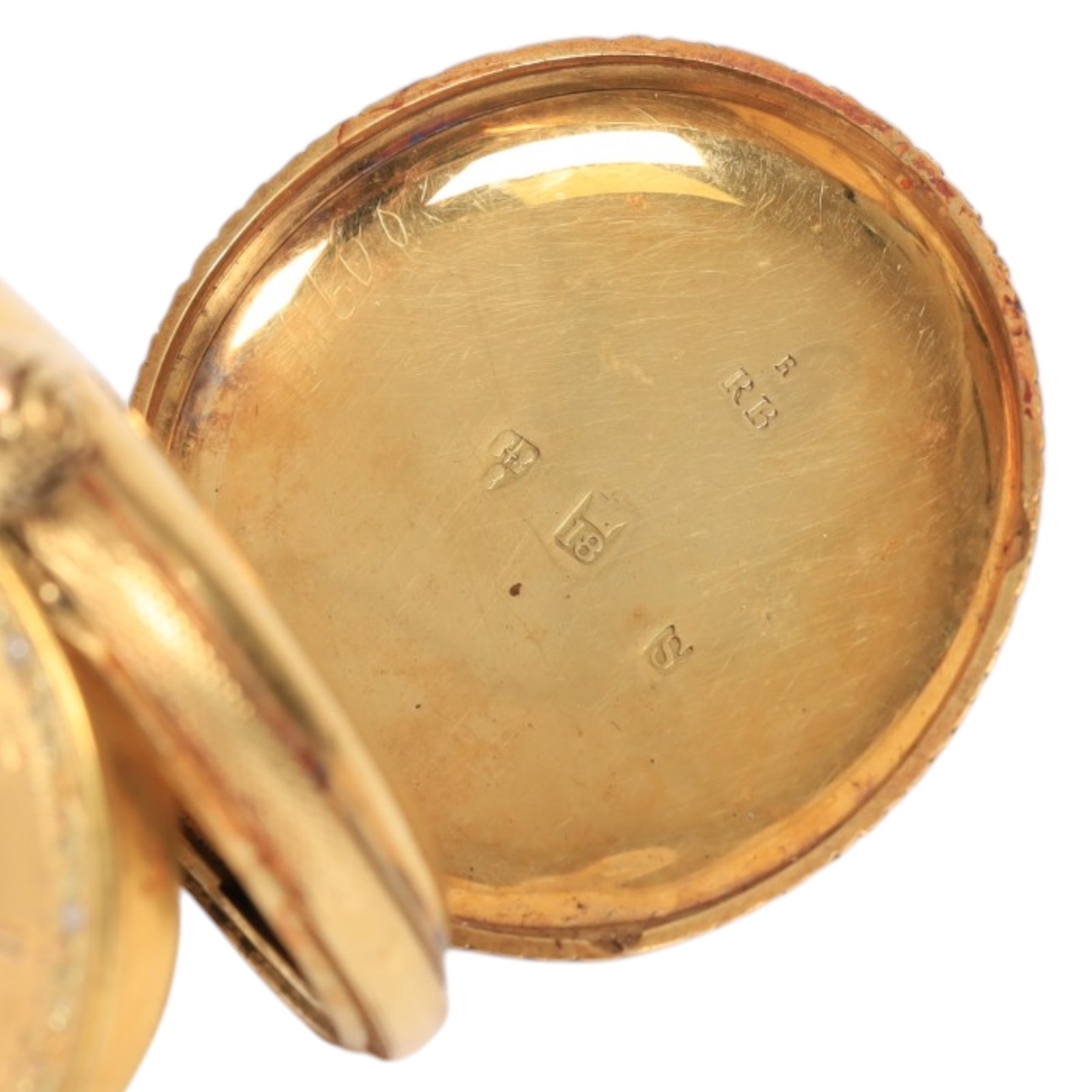 George III 18ct gold open face keyless lever pocket watch by J Jacobs, Hull, No. 8206, case makers mark RB, Chester 1814