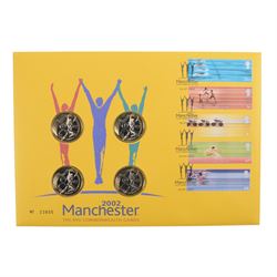 The Royal Mint United Kingdom 2002 'Manchester Commonwealth Games' two pound four coin cover