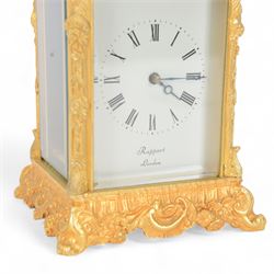 Rapport-English late 20th century 8-day timepiece brass carriage clock in a late 19th century 