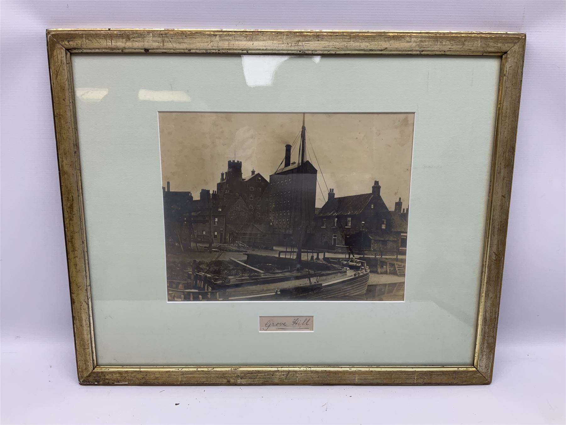 After William Frederick Settle (British 1821-1897): 'Blockhouse on the River', 19th century colour print together with early photograph of 'Grove Hill' 26cm x 38cm (2)