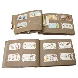 Two cigarette card albums and contents of various cards
