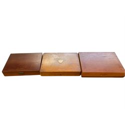 Three cased canteens of cutlery, including a set of fish knives 