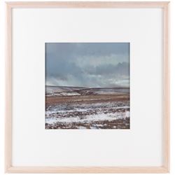 Tom Harland (Yorkshire 1945-2012): 'Snow Flurries', oil pastel on board signed, titled verso 28cm x 27cm 