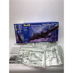 Ten Revell 1/72nd scale plastic model kits of military aircraft including Handley Page Halifax B, Typhoon, two x Tornado, Hawker Hurricane, two x Fairey Swordfish, Sopwith Camel etc; seven in factory sealed boxes; all with factory sealed transparent packaging (10)