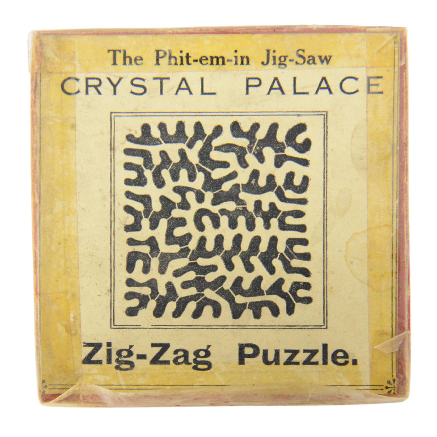 Early 20th century and later puzzles and games, including Bikee, 'A Novel and Very Amusing Game', by C.W. Faulkner & Co, Multum-In-Parvo Puzzle by RJ London, The Original 15 Puzzle by RJ London, The Chinese Zig-Zag 'A Wonderful and Extraordinary Puzzle', The Subway Puzzle by R Journet London, etc, all in glazed wooden display case