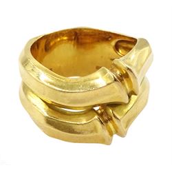 Cartier 18ct gold 'Bamboo' ring, Sheffield 1992, boxed