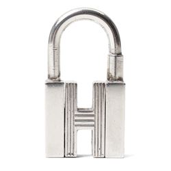 Hermès - sterling silver Cadena H padlock charm, modelled as the letter H with hinged shac...