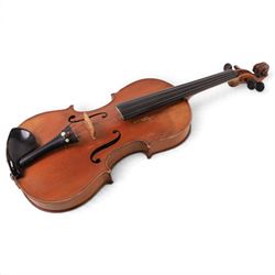Early 20th century copy of an Antonius Stradivarius violin, with two piece back, ebonised finger board and tuners, the interior label reading 'Modele dapres Antonius Stradivarius Cremonensis anno 1721', in hard case with bow, length 62cm