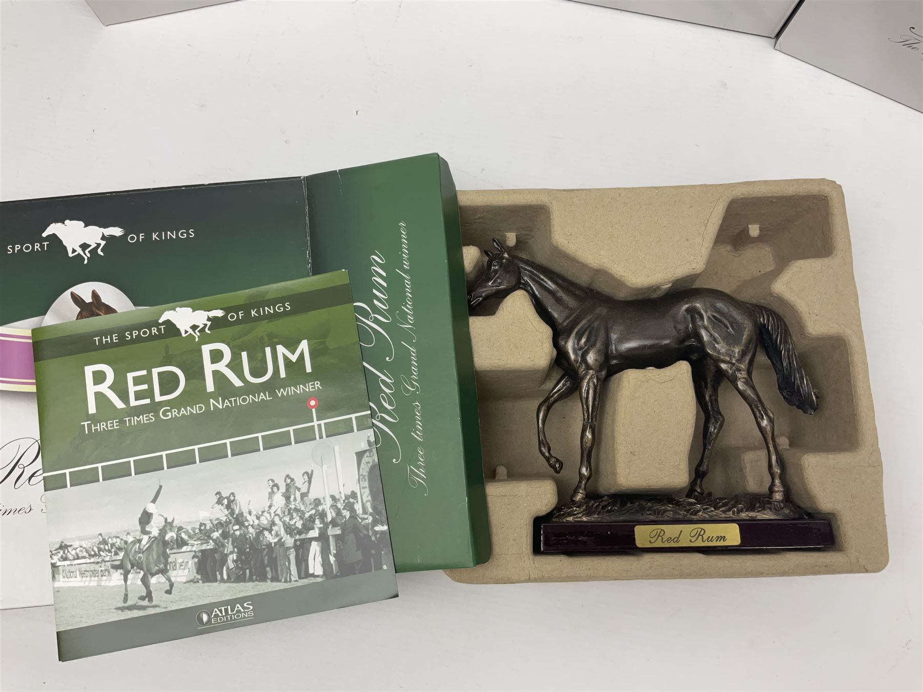 Atlas Editions pewter racehorses, to include Sea Bird, Kauto star etc  