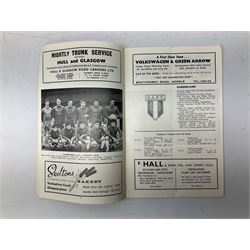 Four 1960s football programmes for F.A. Cup second replay games at neutral grounds - 1964 6th Round Manchester United v Sunderland at Huddersfield; 1967 3rd Round Hull City v Portsmouth at Coventry; 1967 5th Round Sunderland v Leeds at Hull; and 1968 3rd Round Hull City v Middlesbrough at York