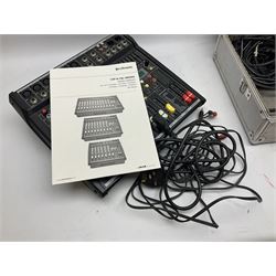 Meridian stage pro AS802ADC mixer, housed in a hard case, Xenyx X1222USB mixer and a Citronic CSL-10 mixing console, boxed (3)
