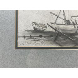 Joseph Hamilton (British 20th Century): Mooring Ships, pair oil pastel sketches indistinctly signed 24cm x 49cm (2)