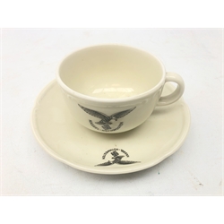  Bauscher Weiden German Air Force coffee cup and saucer. printed with eagle and Kassel-Rothwesten, D15cm (2)  
