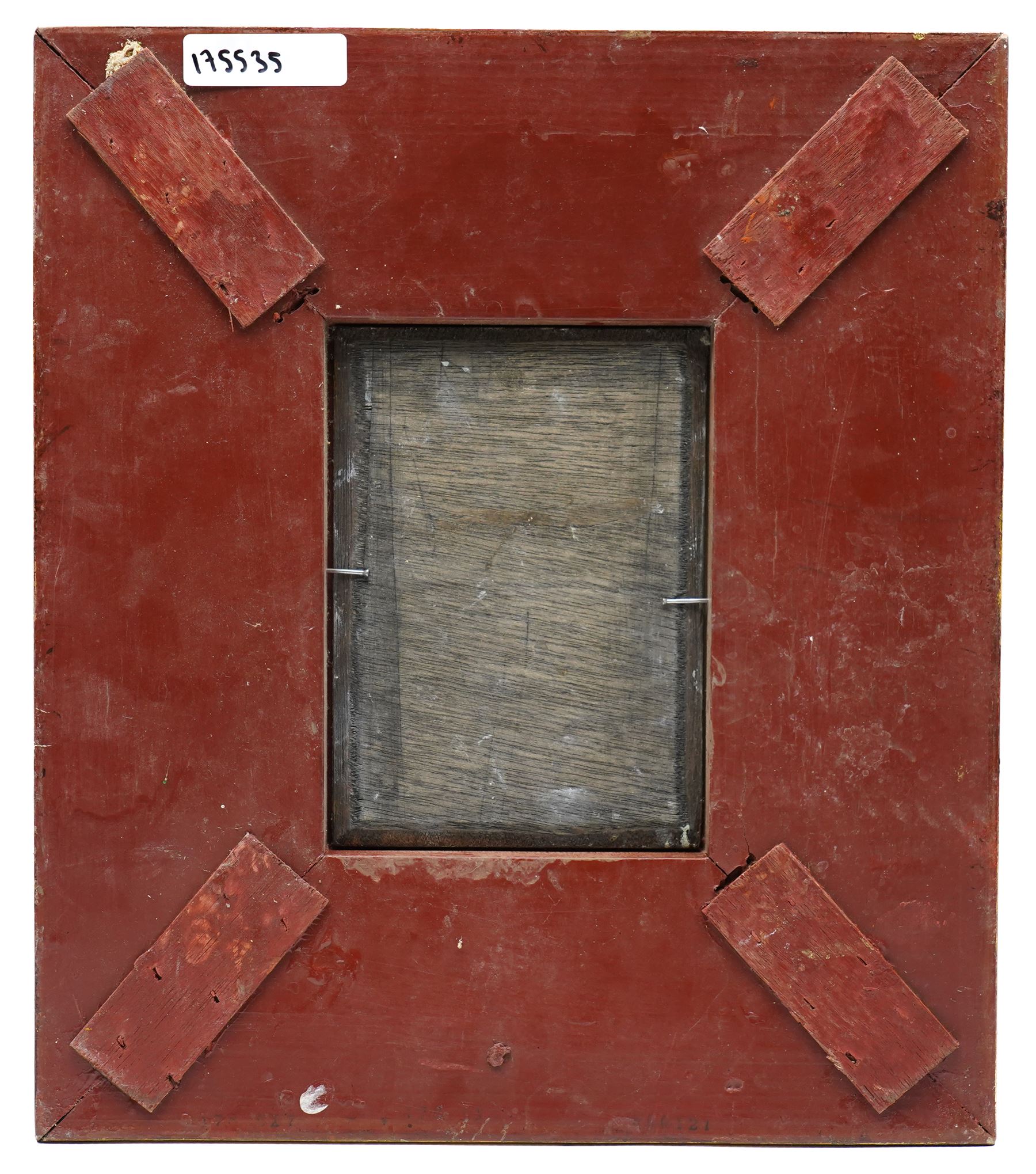 English School (20th century): Portait of a Boy with a Bat and a Ship Portrait, two oils on wood panel in matching gilt frames indistinctly signed 16cm x 11cm and 11cm x 16.5cm (2)
