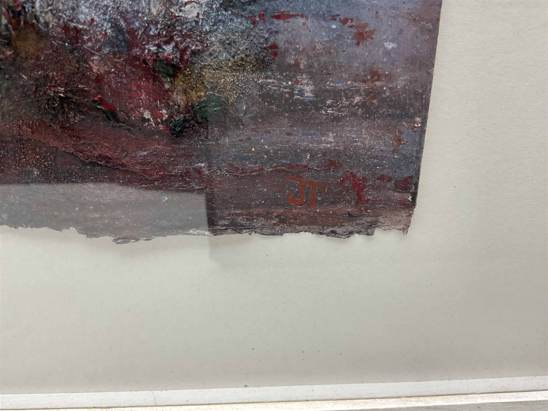 John Thornton (Northern British 1944-): 'Tide on the Turn', mixed media and collage signed twice, titled and signed verso 56cm x 56cm