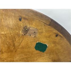 Late 19th/early 20th century mahogany and marquetry inlaid tray, of oval form with twin scrolled handles and moulded border, the central panel inlaid with figures seated at a table drinking tea, L99cm