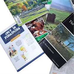Collection of Hannah Hauxwell books and magazines, to include signed 'Seasons of My Life' hardback biography and The Yorkshire Post Magazine 'The First Lady of the Dales- Hannah Hauxwell on the 100th Anniversary of her Birth', together with a collection of Yorkshire Dales interest books and magazines, and a print of 'A Map of Yorkshire - Produced by British Railways'