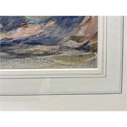 Rowland Henry Hill (Staithes Group 1873-1952): Farmer and his Dog Herding Cattle, watercolour and gouache signed and dated 1914, 34cm x 44cm