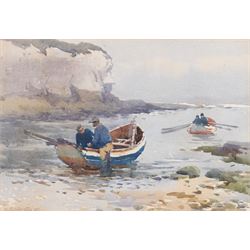 Charles William Adderton (British 1866-1944): Flamborough Boats, watercolour signed and da...