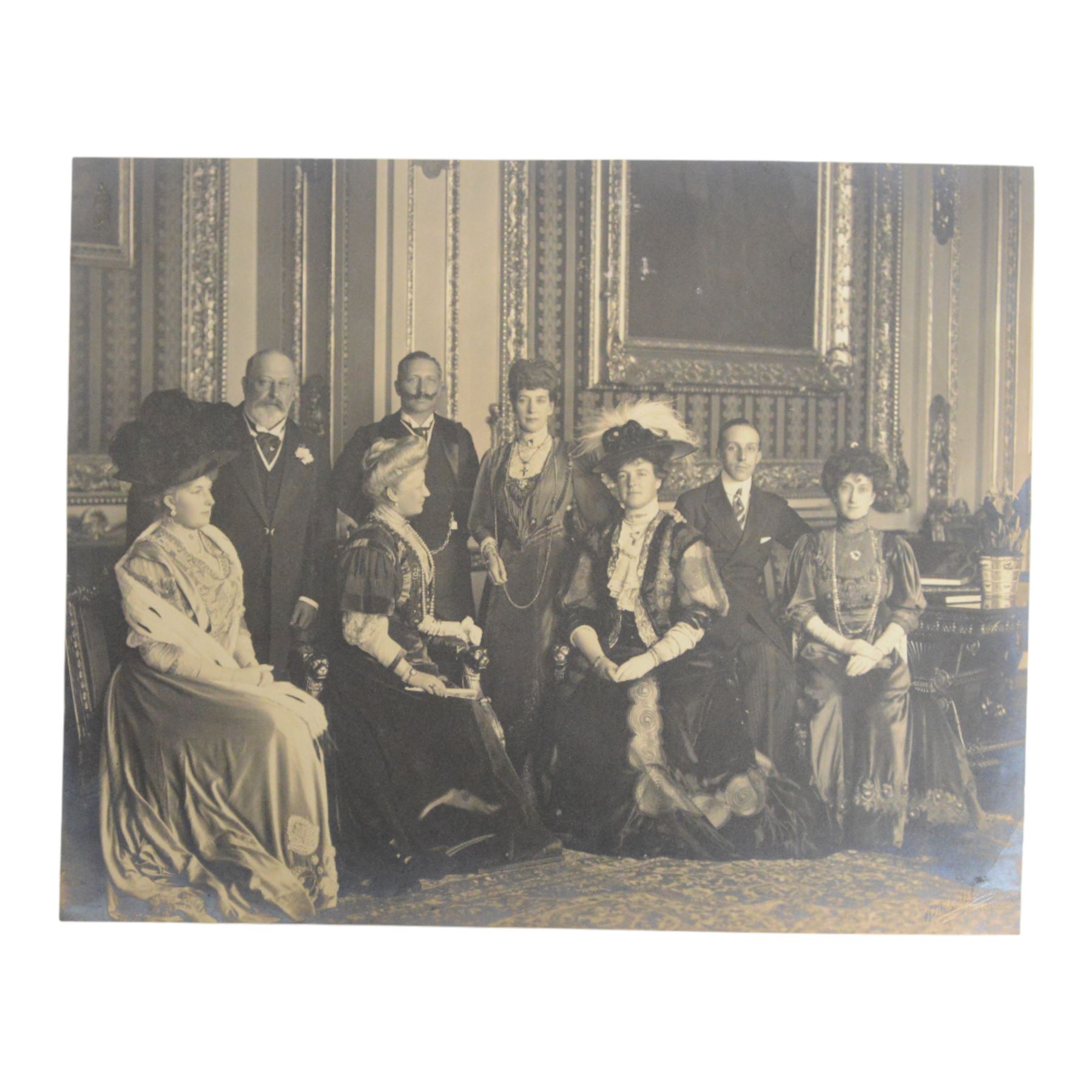 Two photographs of the Kaiser, the first of the Kaiser with Edward VII and ladies, the second of the Kaiser at Aldershot together with portrait picture of the Kaiser
