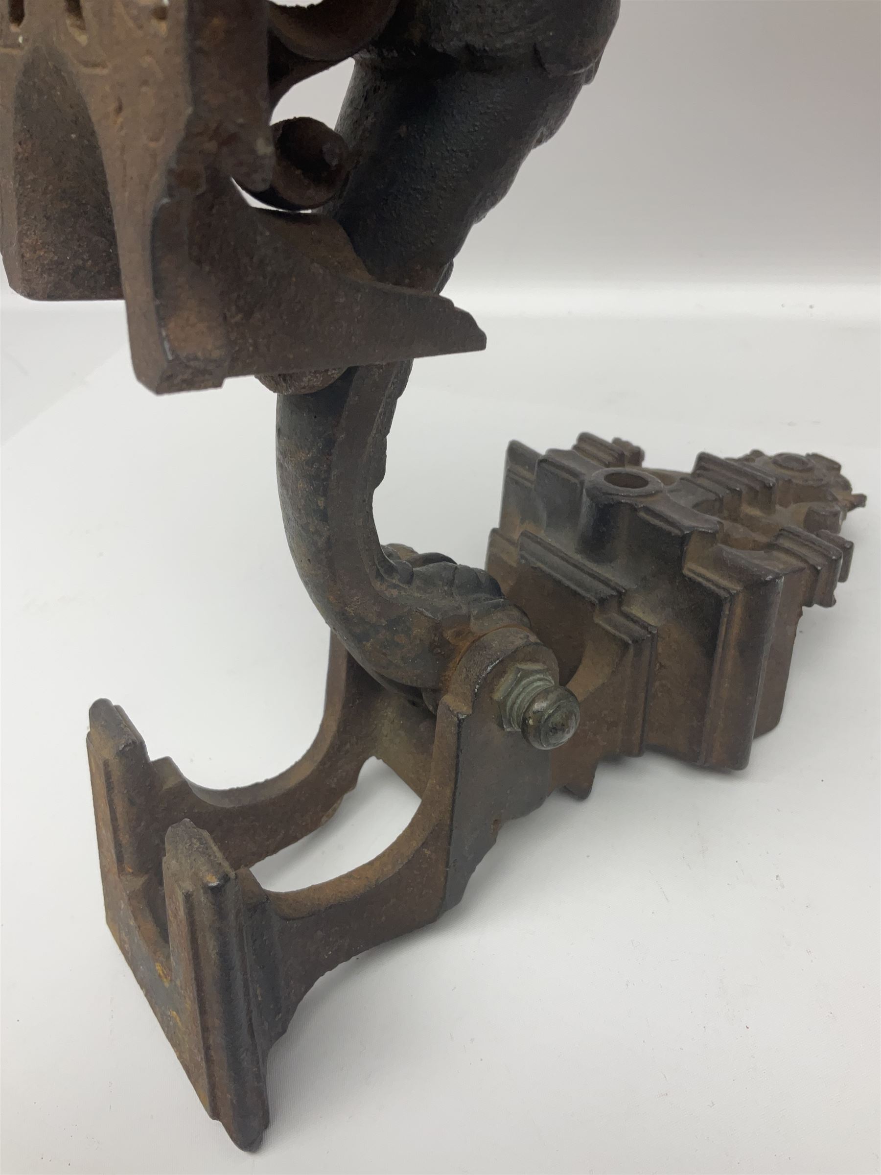 Two 19th century copper tankards, one with weighted wooden base, together with copper and wooden mechanical bellows, sundial and other metalware 