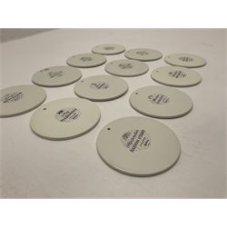 Bjorn Wiinblad for Nymolle Denmark set of twelve calendar wall plaques, D15cm