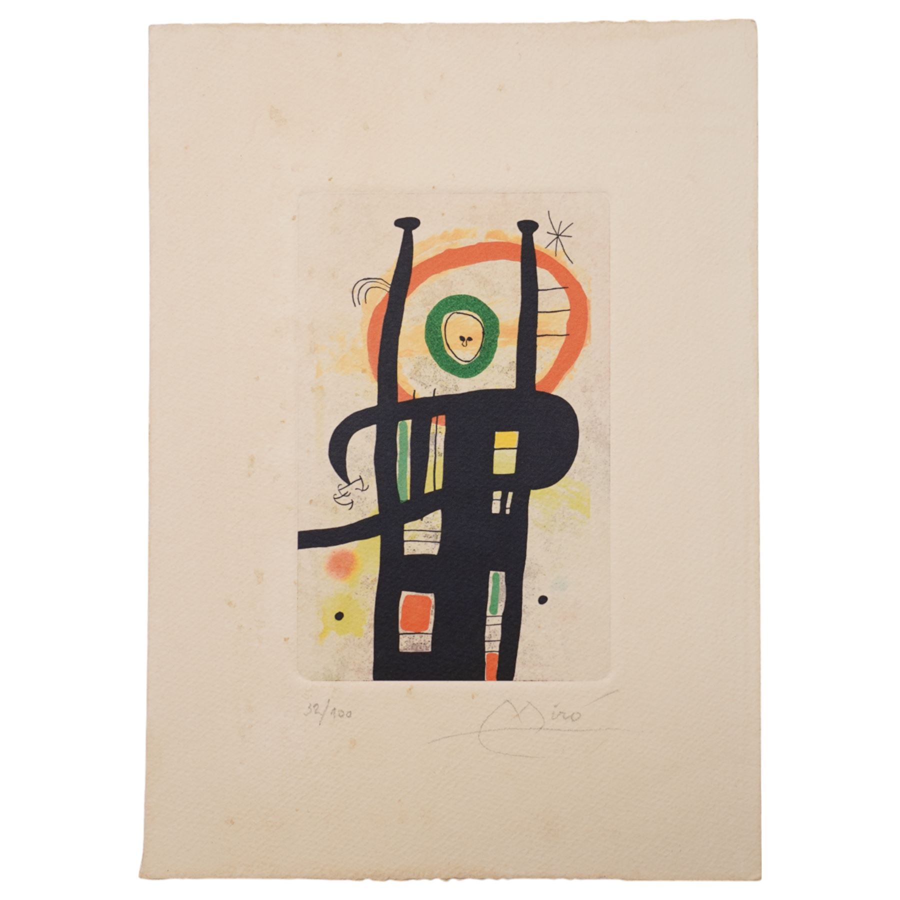 Joan Miro (Spanish (Catalan) 1893-1983): 'Le Grand Ordinateur', limited edition etching in colours signed and numbered 32/100, 30cm x 21cm with full margins (unframed)