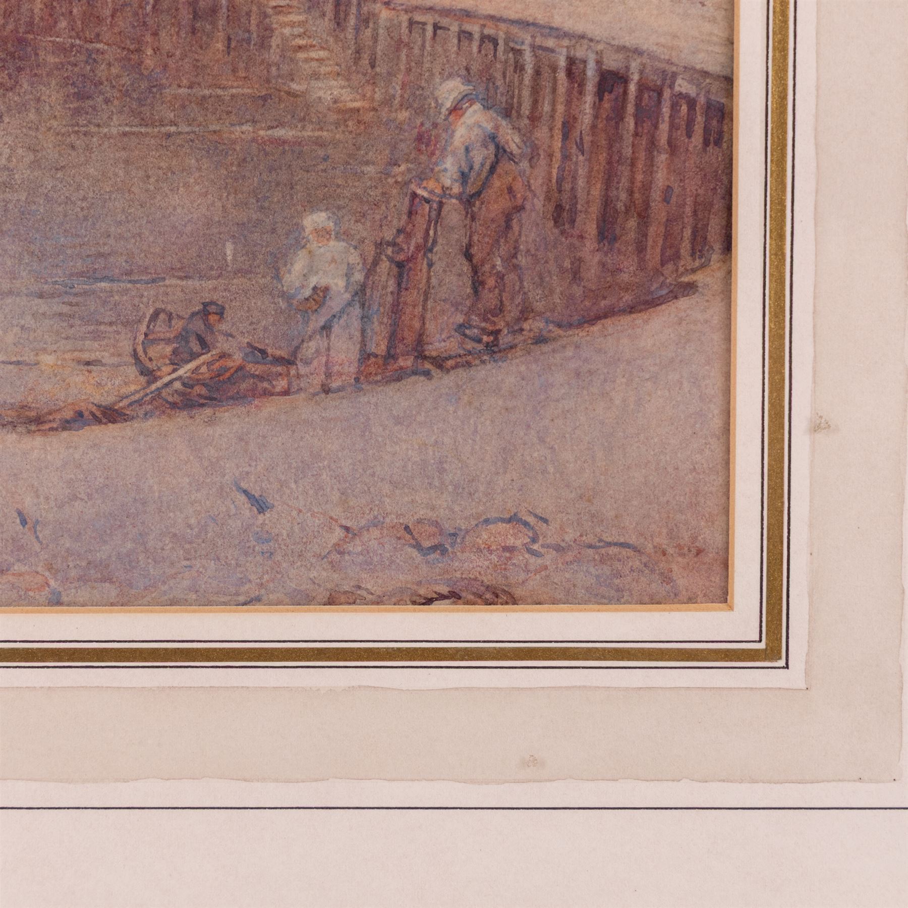 Henry Dawson Barkas (British 1858-1924): 'Whitby - Evening', watercolour signed, titled on gallery label verso 18cm x 33cm