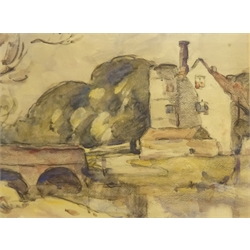  William (Fred) Frederick Mayor (Staithes Group 1866-1916): 'The Old Mill', watercolour unsigned 28cm x 37cm  Provenance: with The Mayor Gallery, cork St. London, label verso   