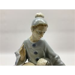 Lladro figure, Closing Scene, modelled as a clown and ballerina, year issued 1974, year retired 1996, no 4935, H24cm 