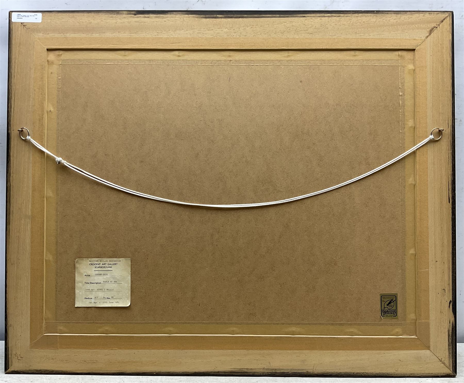 Ernest Dade (Staithes Group 1868-1935): 'Yawls at Sea', watercolour signed, titled on exhibition label verso 38cm x 54cm 
Provenance: exh. 'Maritime England Exhibition', Crescent Art Gallery, Scarborough, June 1982, no. 48, label verso