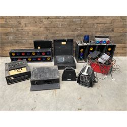Collection of vintage disco equipment, to include Sony separates, cabinet lights, mixers, turntable etc