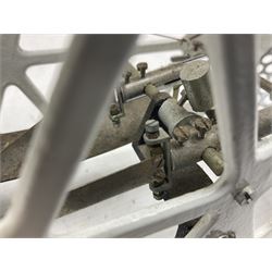 Casella London thermo-hydrograph temperature and humidity recorder in white painted metal case, the brass movement inscribed 'Gluck Barograph and Recorder Co. Ltd. 24H 7D R8D' L35cm