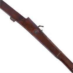  Indian matchlock jezail from the Royal Jaigarh Fort, Jaipur, the plain 51 inch barrel with flared muzzle, stamped to breech 'JPR/EXR/2/7333' on a full wooden stock, overall length 180cm, together with certificate of authenticity on Rajmahal Palace Office headed paper, dated 11th March 1978
