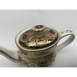 Royal Crown Derby Imari pattern miniature cabaret set, comprising tray, teapot, milk jug, sucrier, teacup and saucer