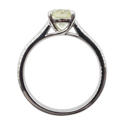Platinum single stone diamond ring, hallmarked, diamond 1.00 carat