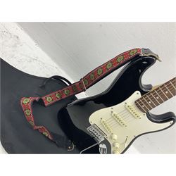 Fender Squier Strat Affinity six-string electric guitar with 20th anniversary plaque verso, serial no.CY20815325 L99cm; in soft carrying case