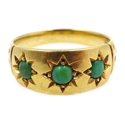  18ct gold (tested) turquoise gypsy ring  