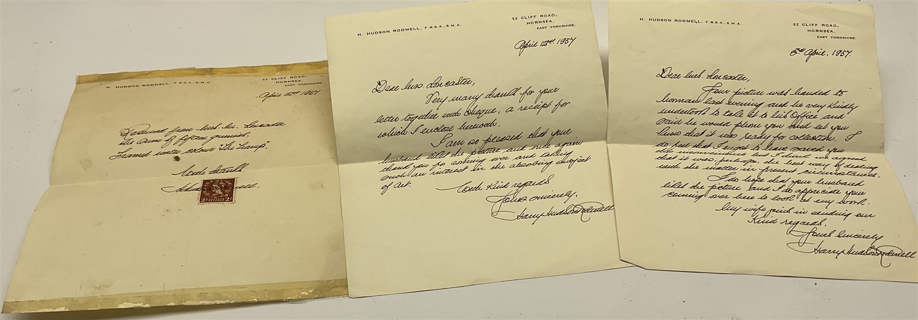 Harry Hudson Rodmell (British 1896-1984): 'The Tramp', watercolour signed 27cm x 37cm
Provenance: exh. Society of Marine Artists 1955 and their touring exhibition 1956; purchased by the vendor's family from the artist in 1957, sold together with letters and original receipt from the artist