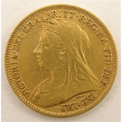  Queen Victoria 1900 gold half sovereign, Sydney mint  