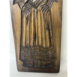 Wooden gingerbread mould modelled as a woman in traditional dress, H50cm
