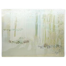 Jessica Zoob (British Contemporary): 'Sweet Rain', pair of mixed media oil and lacquer works on canvas signed and dated 2020 verso, titled on stretcher 80cm x 105cm (2)
Notes: Known for her atmospheric, colour-led paintings, Zoob draws inspiration from landscape and nature. She has an established international market, with works held in private collections including that of Harry Styles.